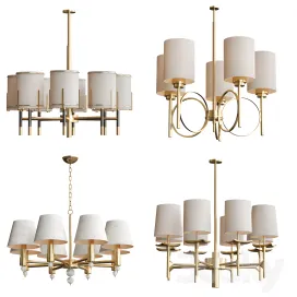 Wide antique brass chandelier